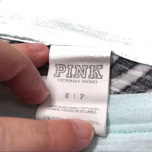 Pink Victoria's Secret Zebra Crewneck Long Sleeve Mint Green - Picture 12 of 14